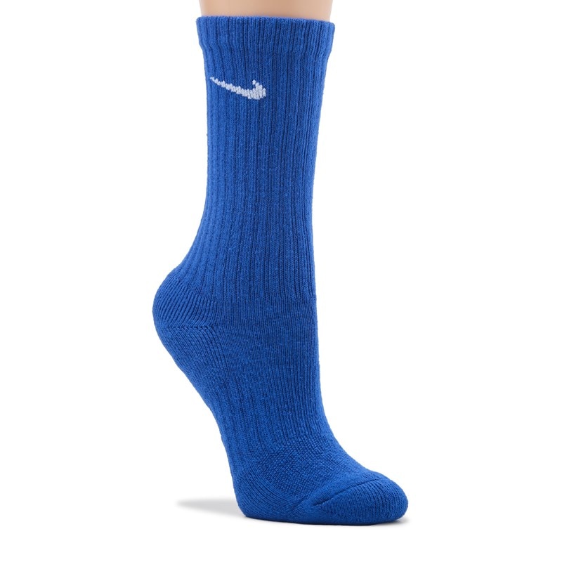 6 Pack Youth Medium Cushioned Crew Socks (Rainbow Assorted)