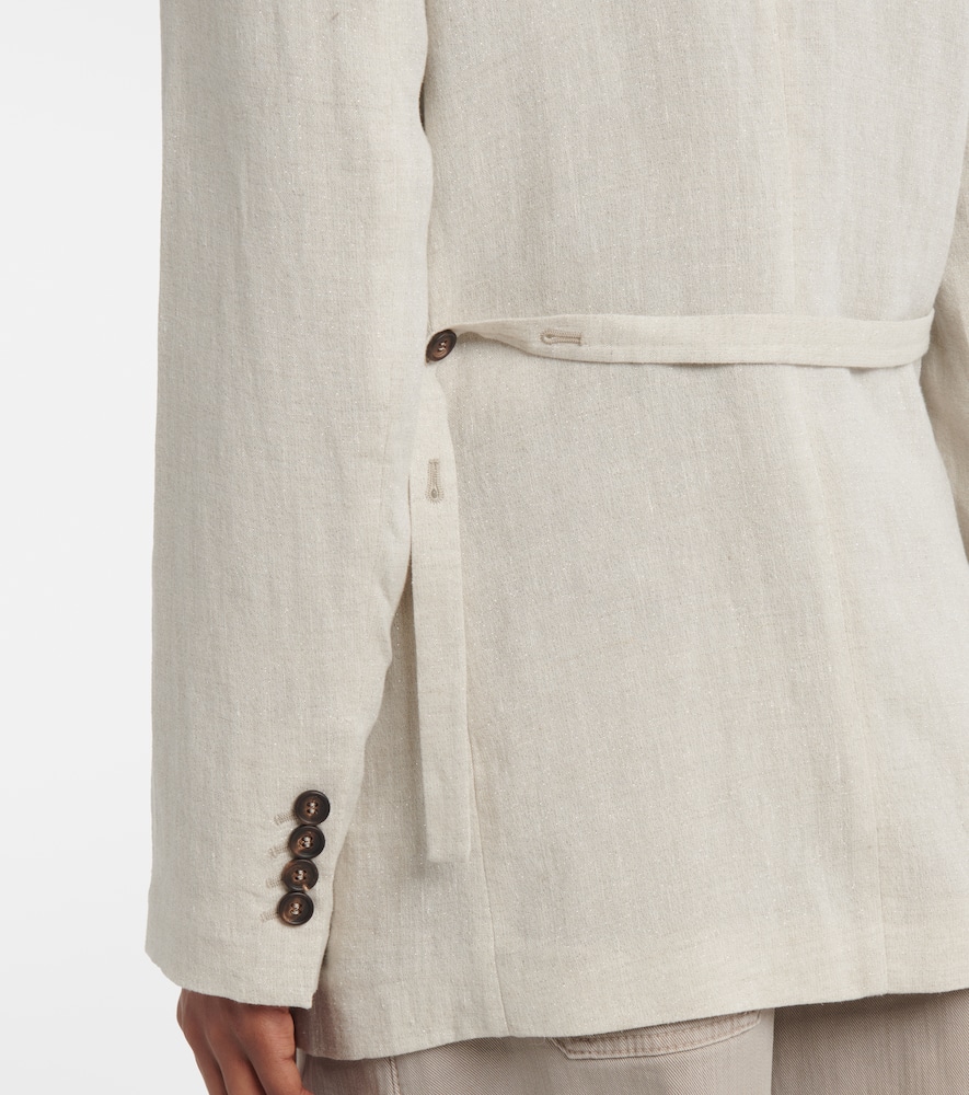 Linen-blend blazer