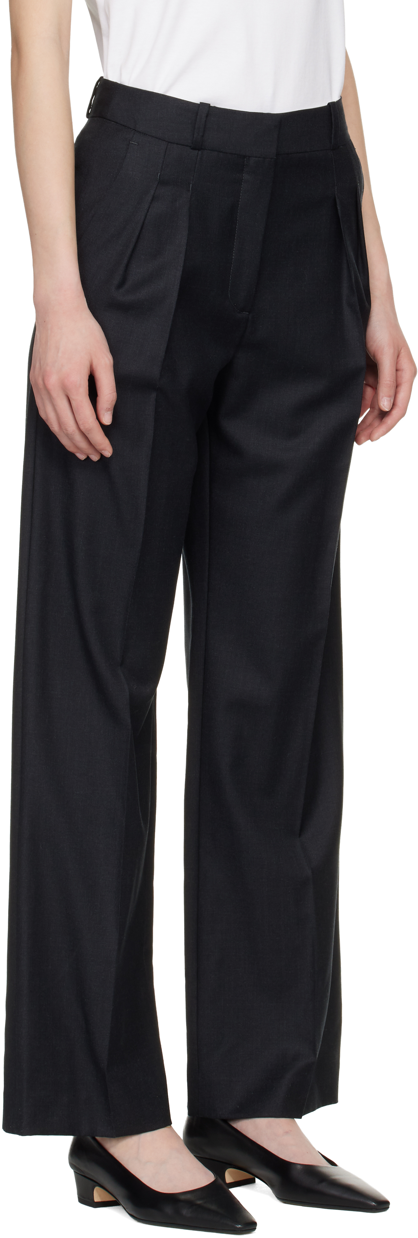 Black Sbiru LDS Straight Leg Trousers