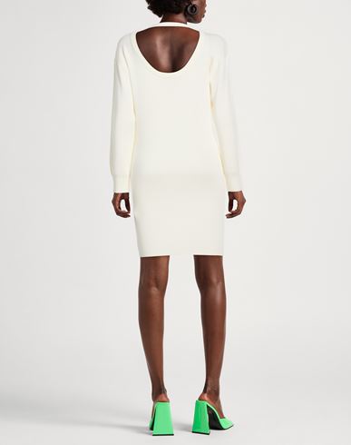 Woman Mini dress Off white Size L Acrylic, Virgin Wool