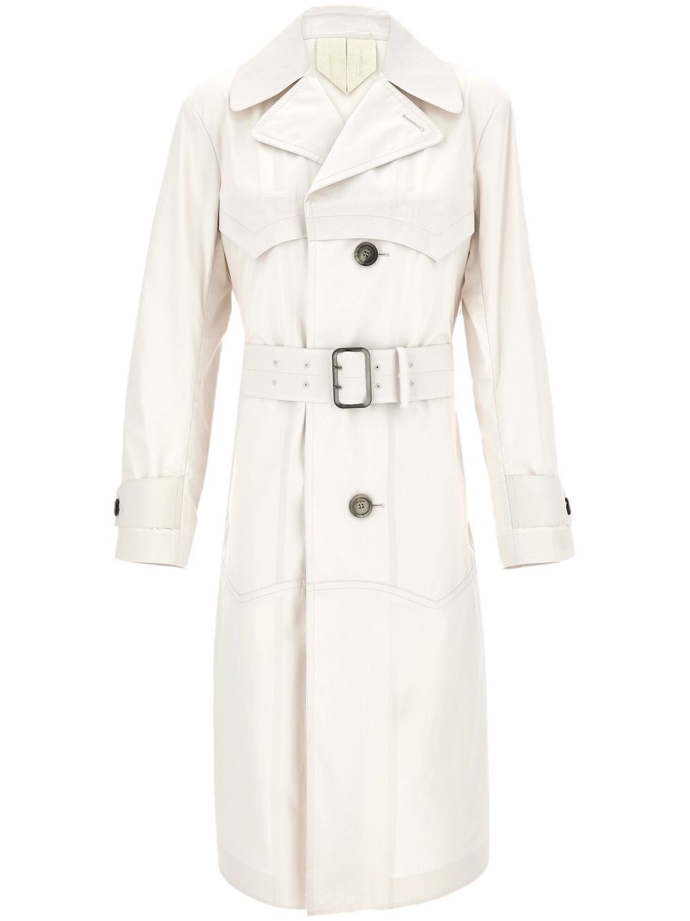 Single-breasted trench coat - White