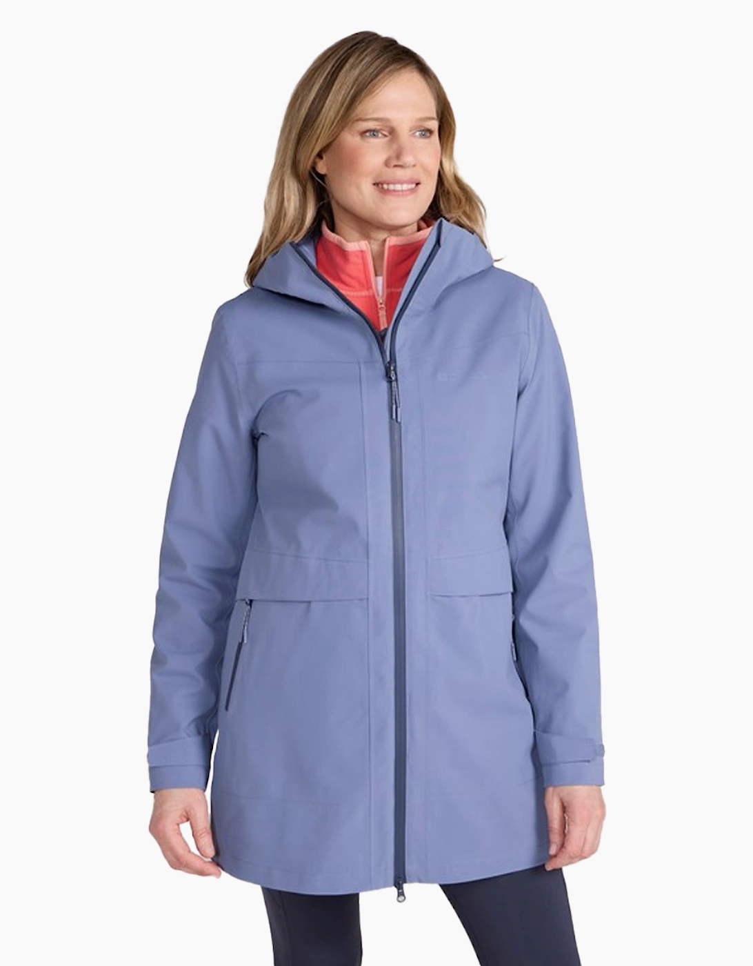 Women's Mountain Warehouse Womens/Ladies April Longline Waterproof Jacket - Blue