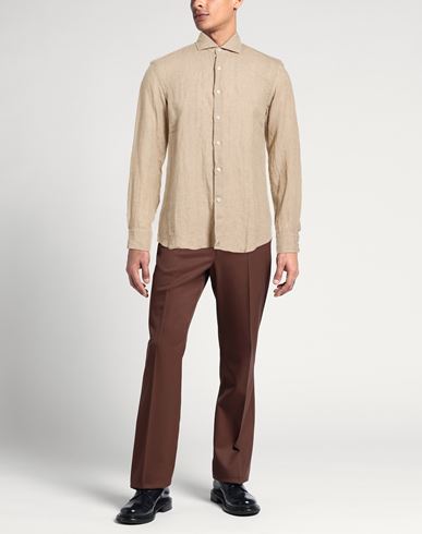 Man Shirt Beige Size 15 ½ Linen