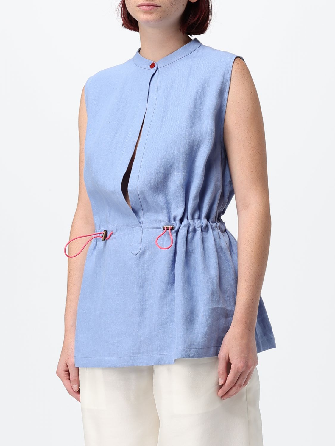 Top Woman color Gnawed Blue