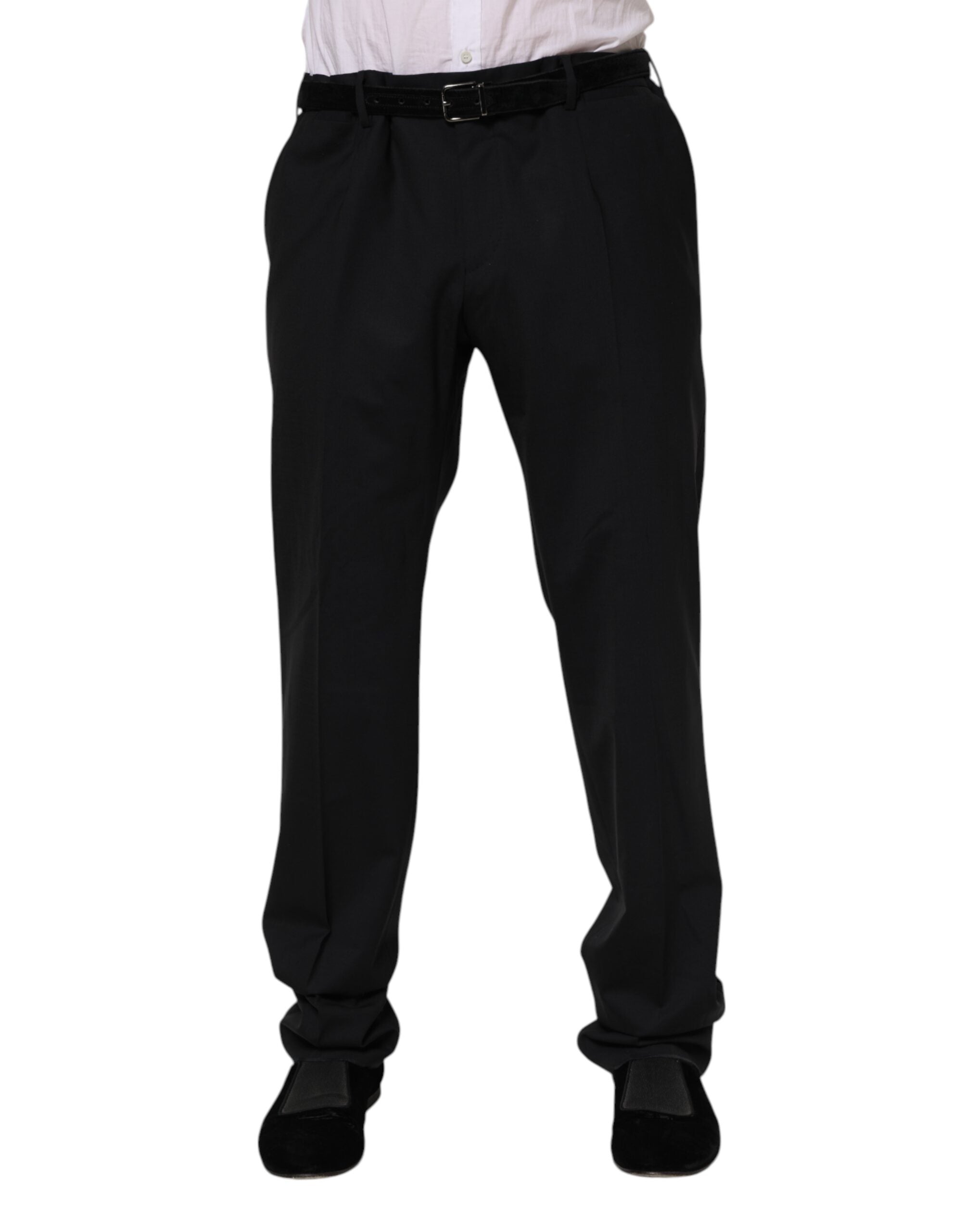 Virgin Wool Trousers — Black