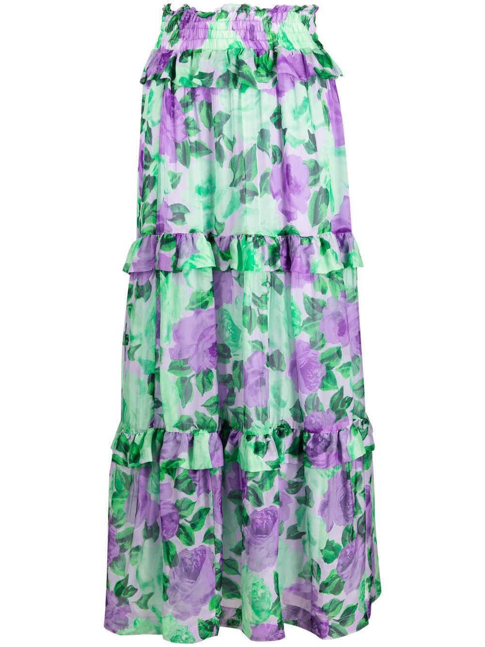 High-waisted graphic-print skirt - Purple