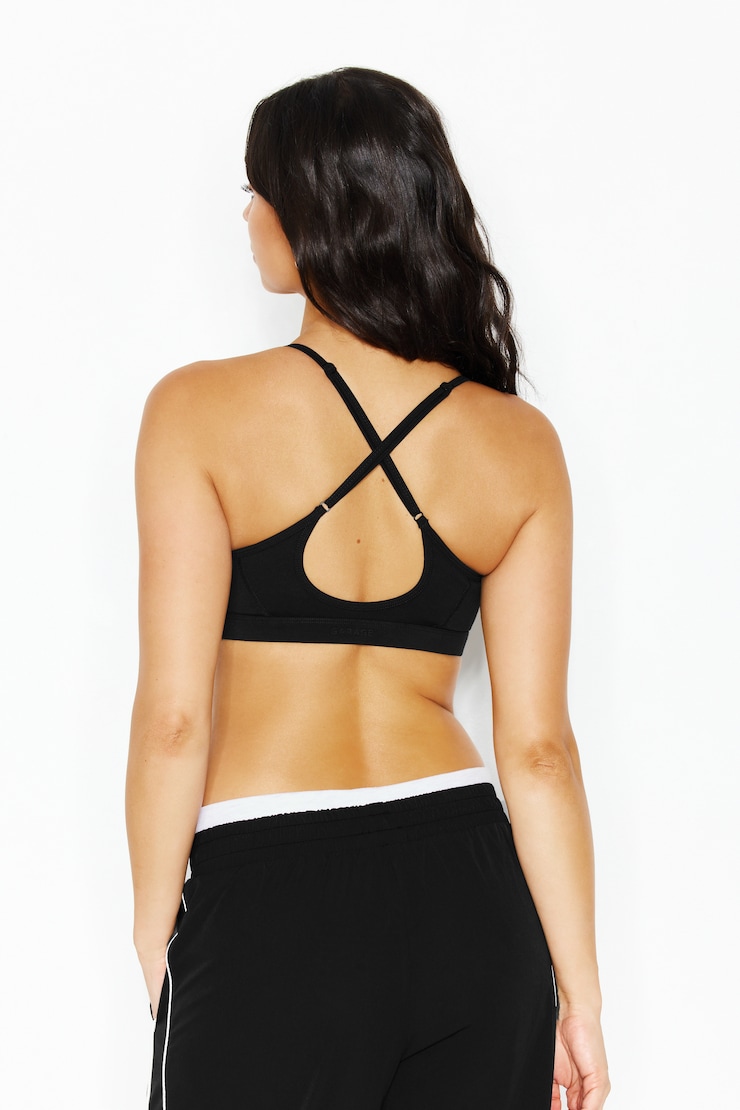 Active Keyhole Back Micro Bra - Black - Women Clothing