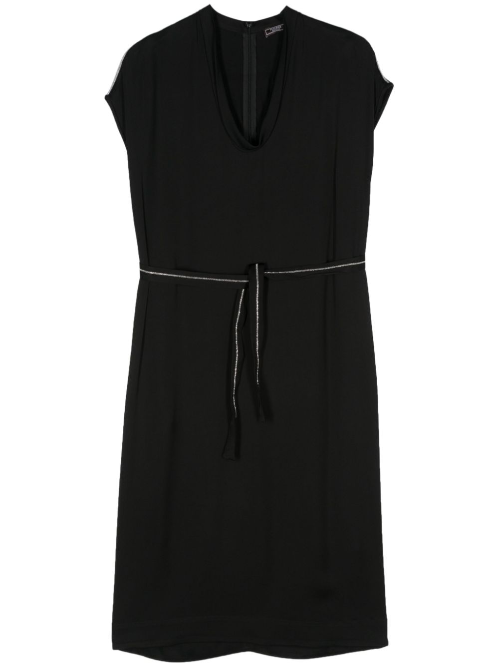 Bead-chain midi dress - Black