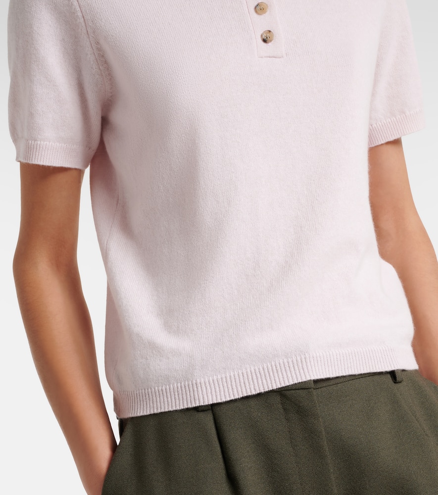 Cotton and cashmere polo shirt