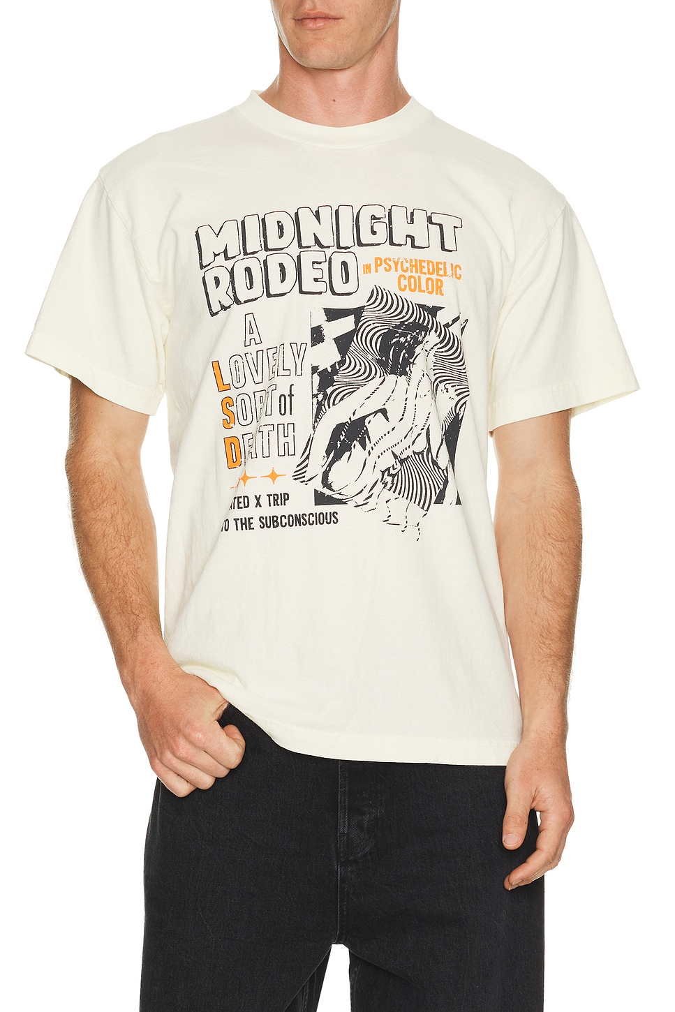 Midnight Rodeo American Exxtasy Tee in Cream - Cream. L also in M, S, XL/1X, XXL/2X