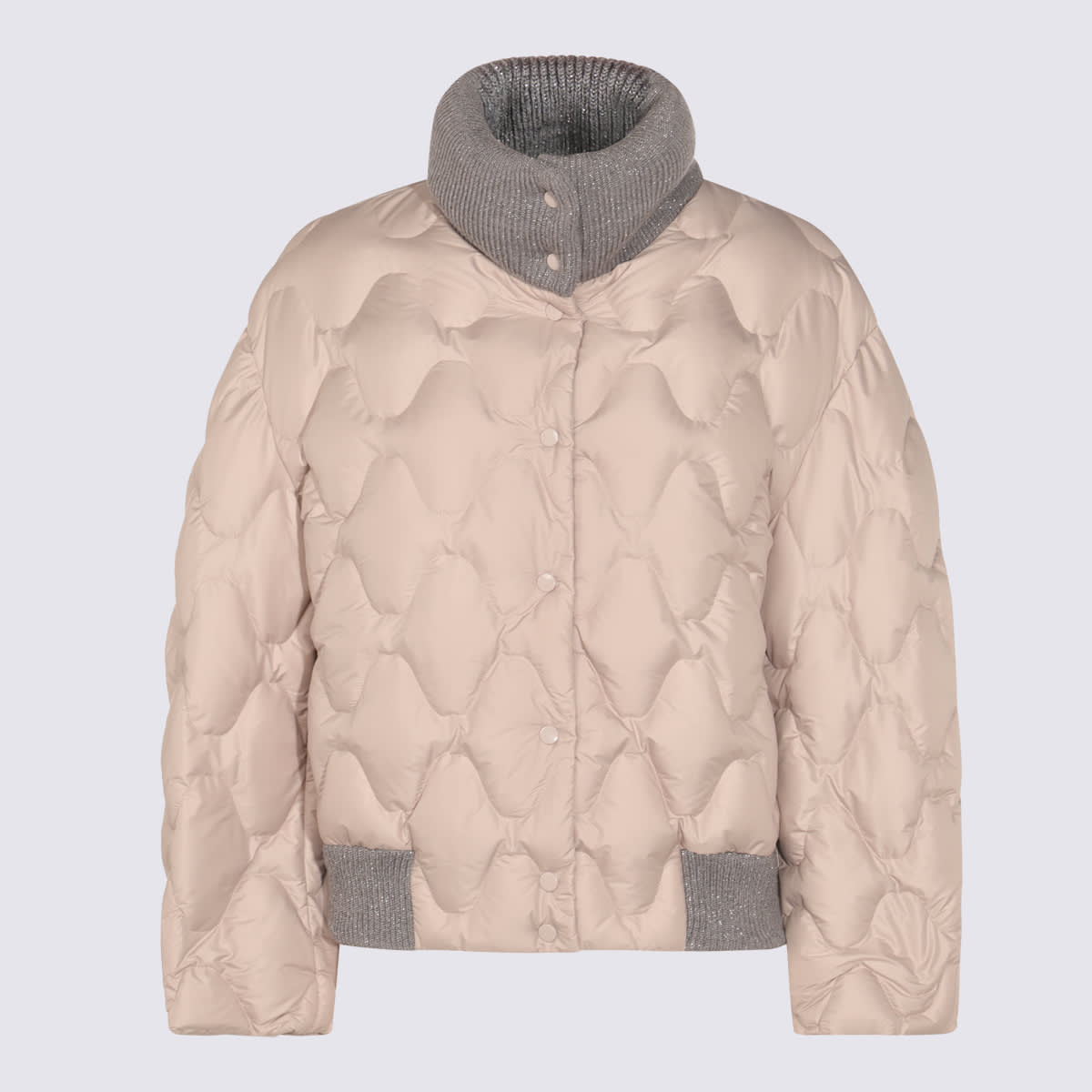 Quilted bomber jacket - Neutrals