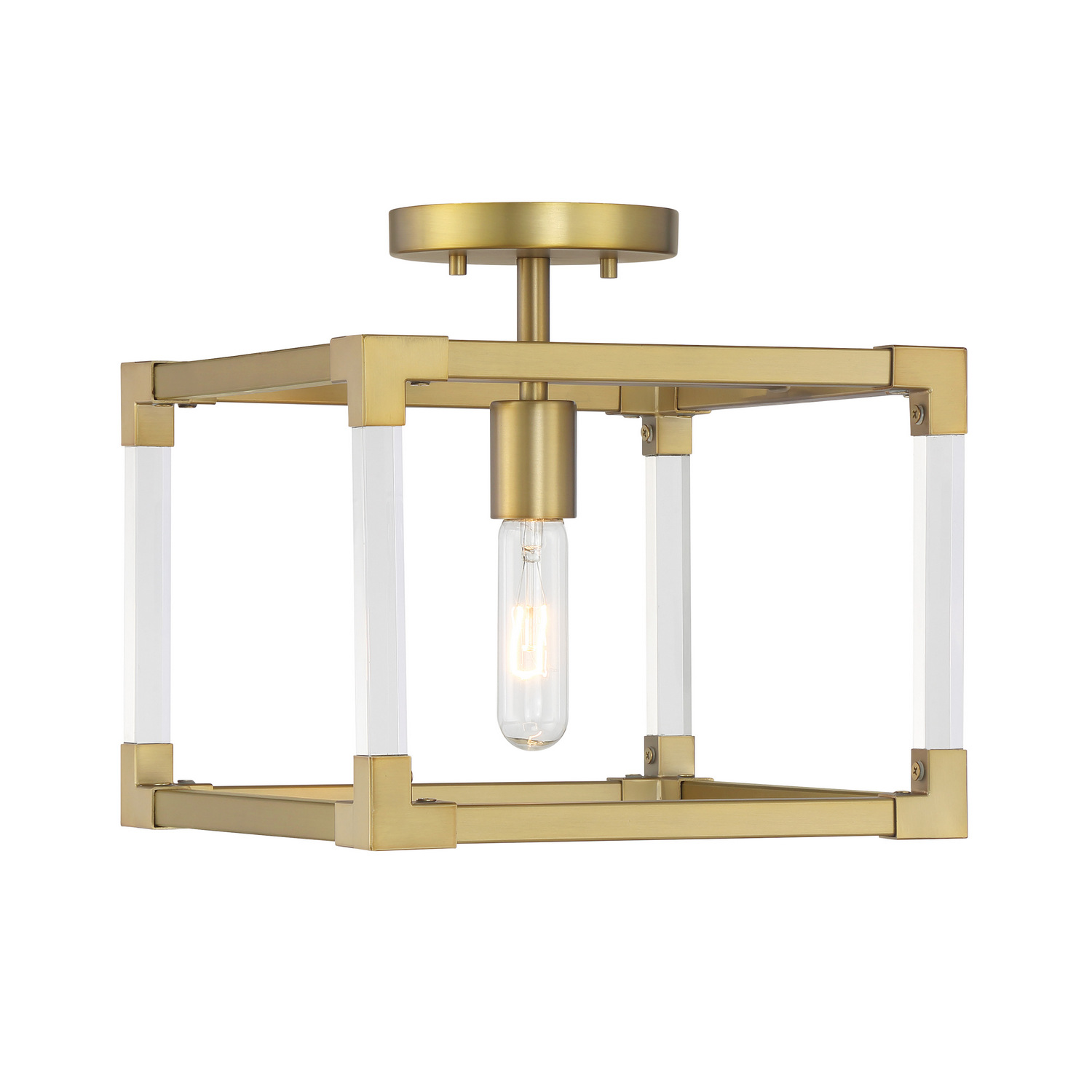 Soft Brass Semi Flush Mount from the Oro District Collection