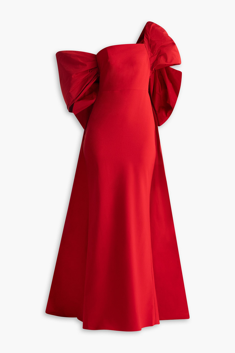 Cold-shoulder cutout crepe gown - Red - US 10