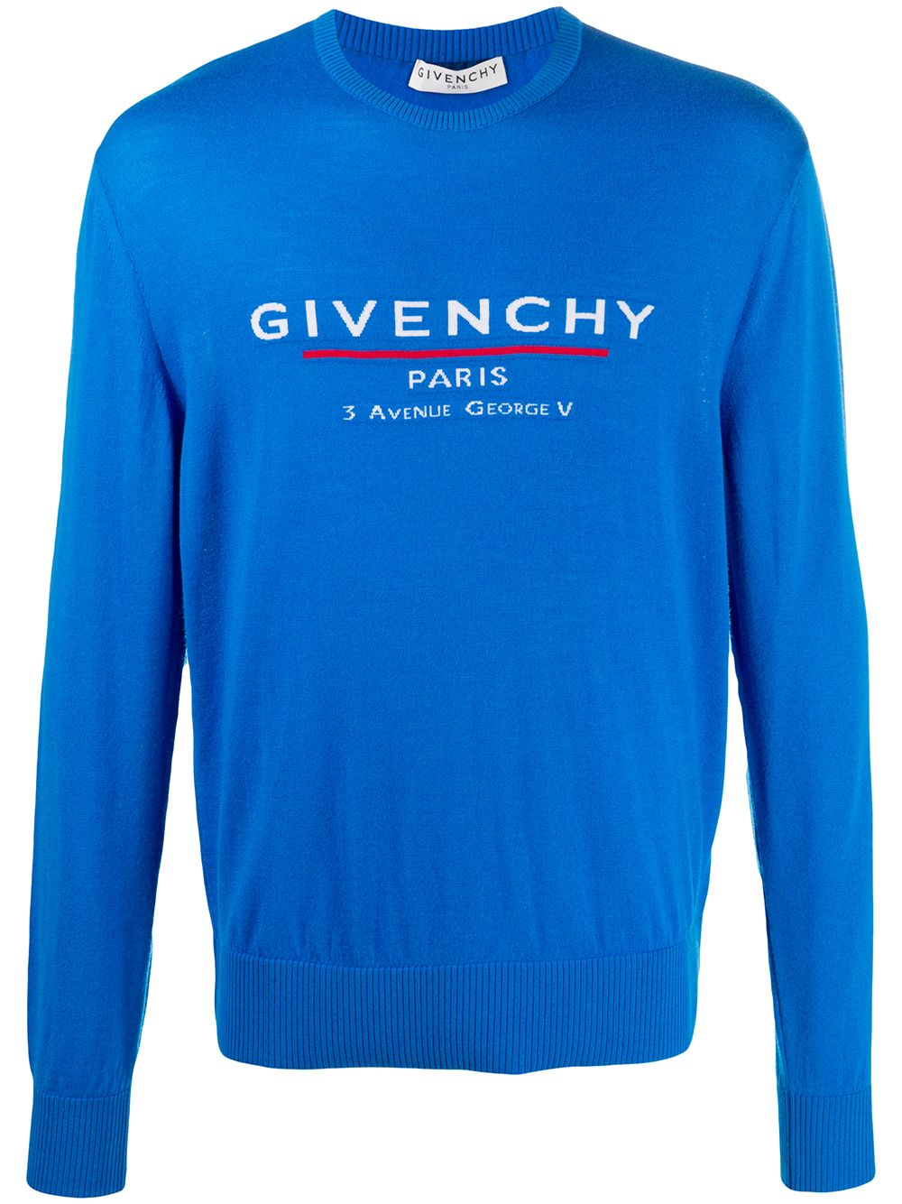 Logo-intarsia jumper - Blue