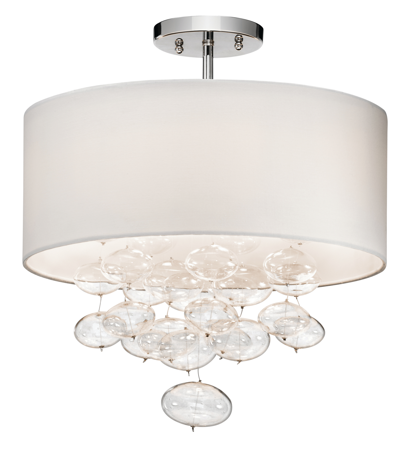 Chrome Three Light Semi Flush Mount from the Piatt Collection