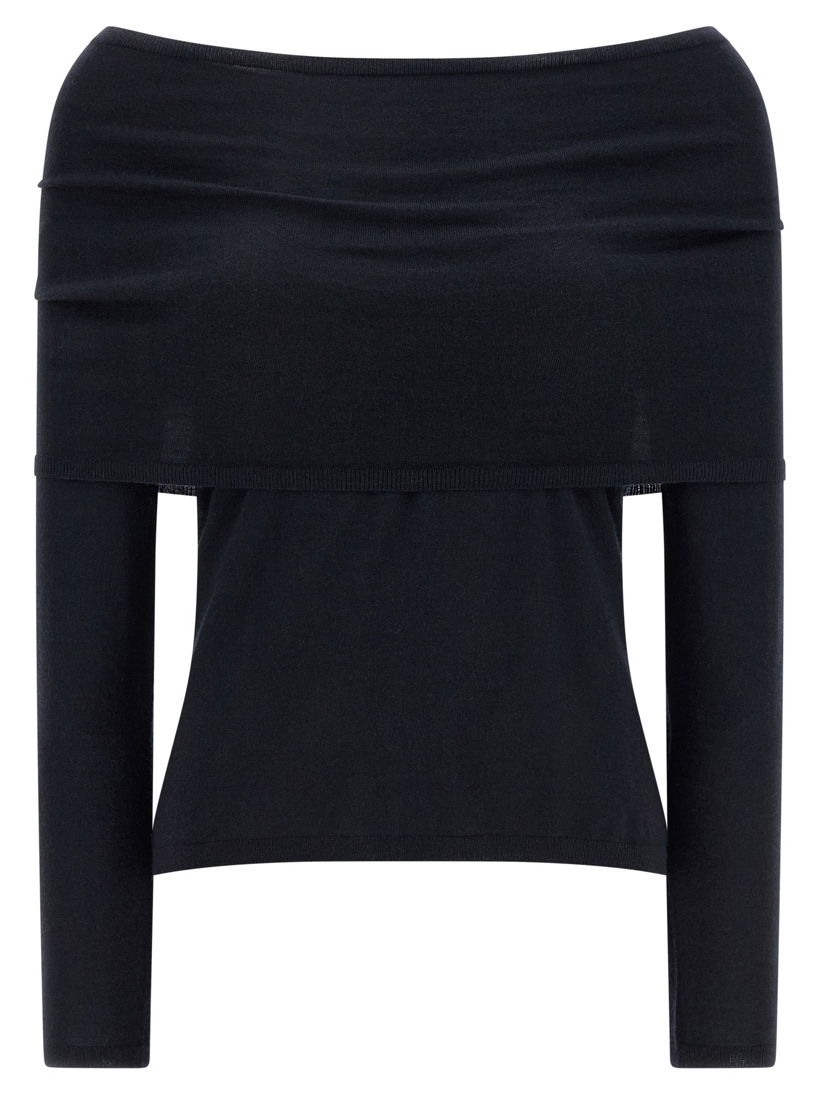 Cashmere Off-Shoulder Sweater — Blue