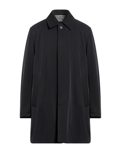 Man Overcoat & Trench Coat Black Size 34 Polyester, Lycra