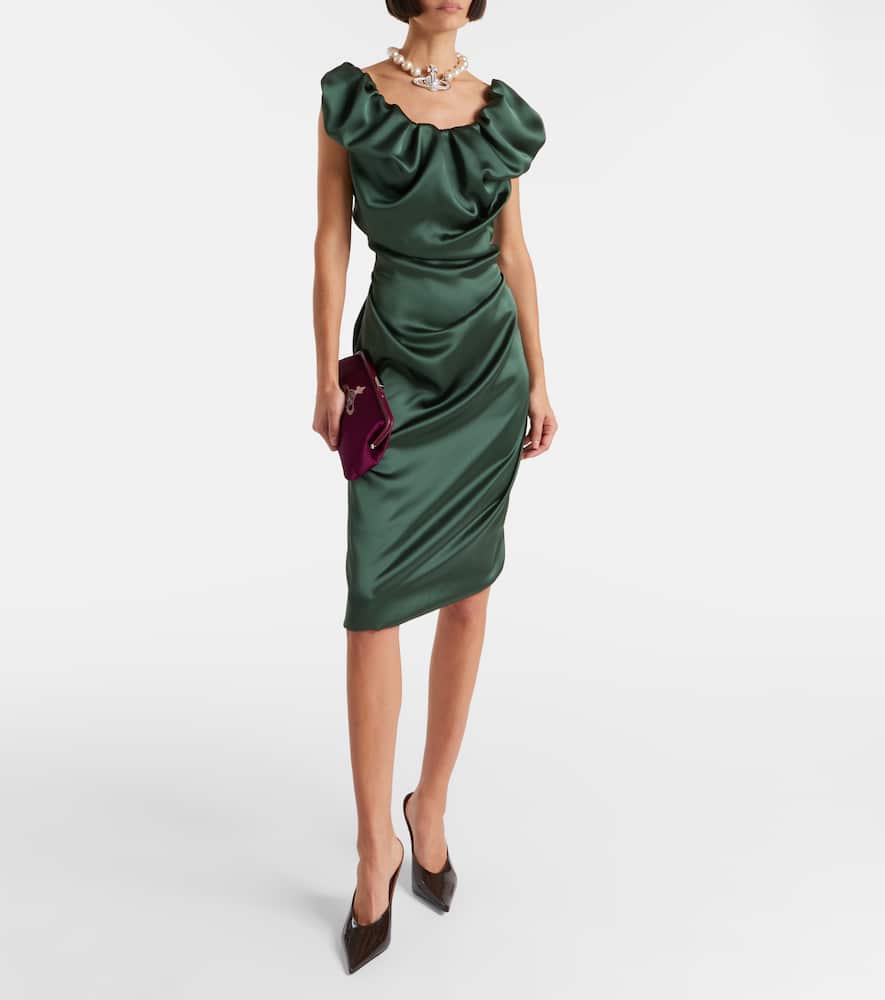 Ginnie Amber ruched midi dress