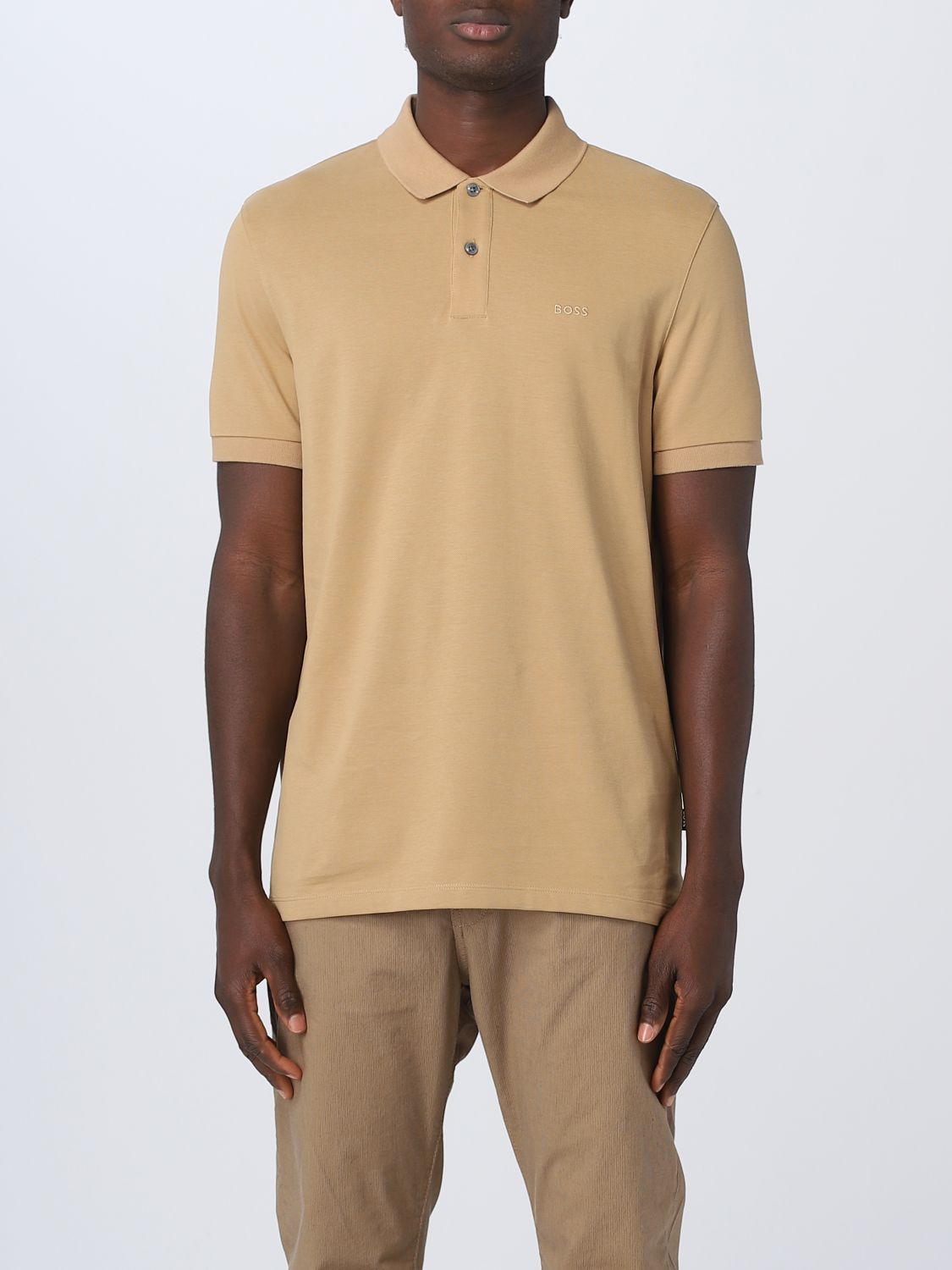 Polo Shirt Men color Beige