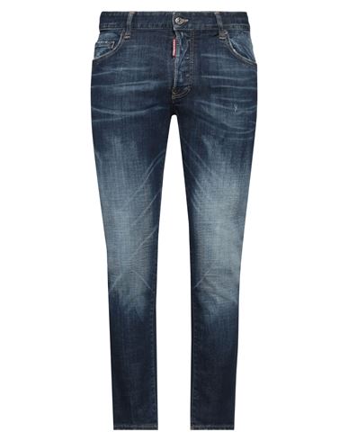 Man Jeans Blue Size 30 Cotton, Polyester, Elastane, Cow leather