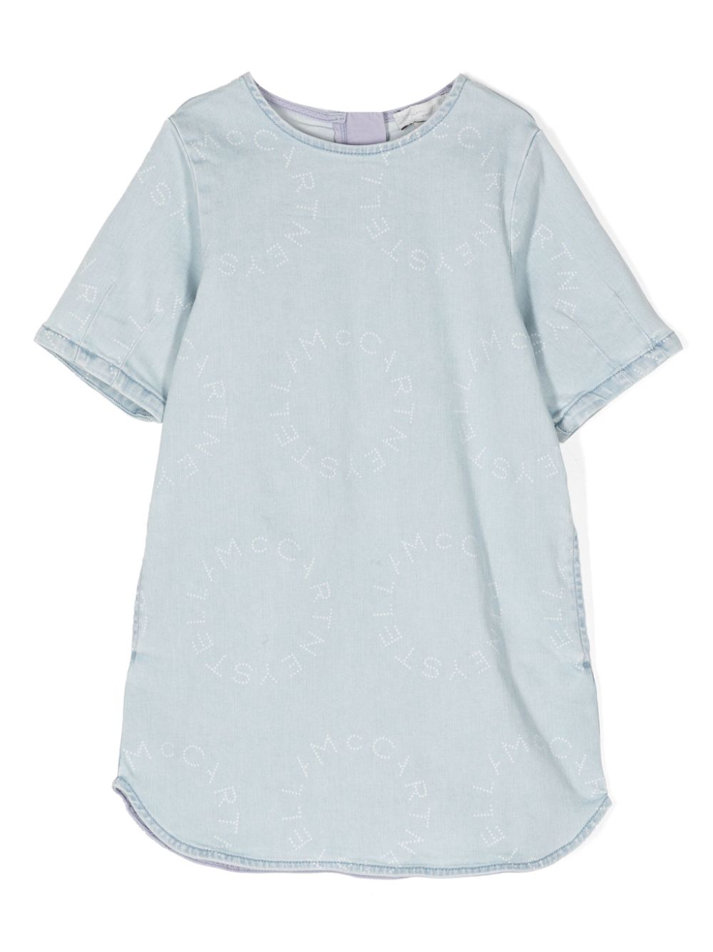 Logo-print denim dress - Blue