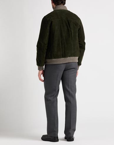 Man Jacket Dark green Size 42 Leather