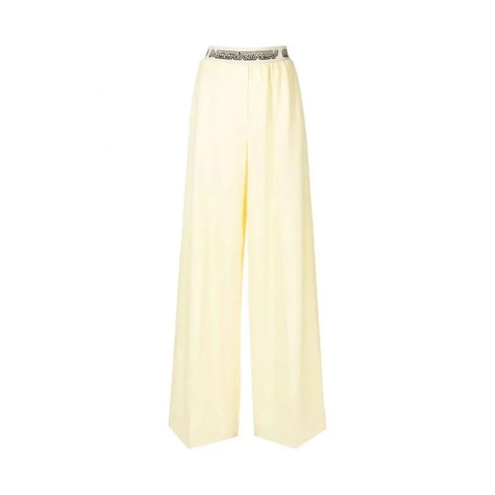 Wool Wide-Leg Trousers — Yellow