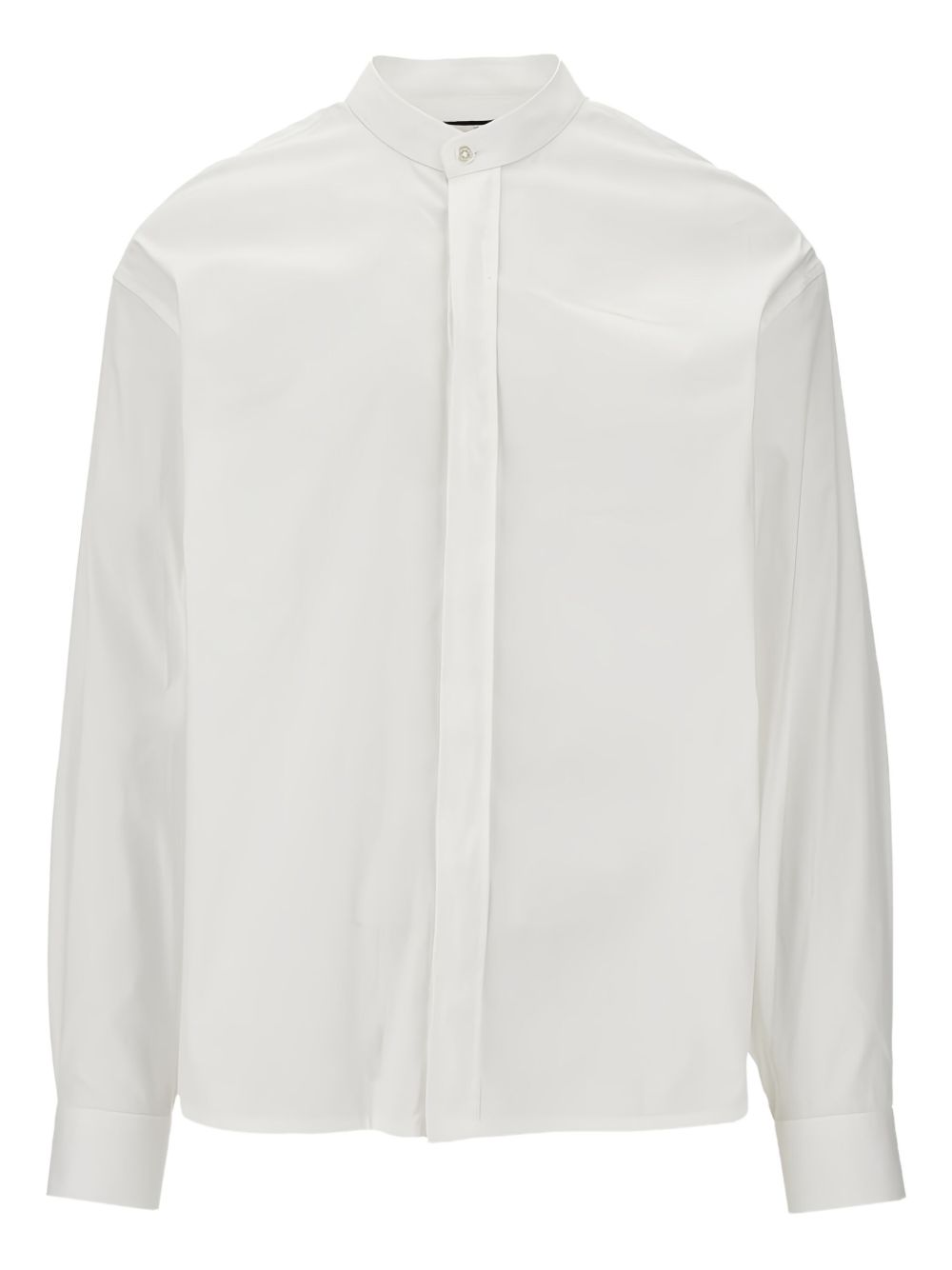 Collarless shirt - White