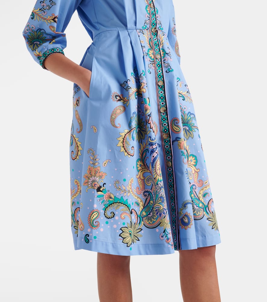 Printed cotton shirt dress