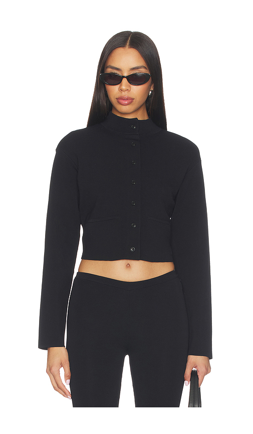 EAVES Augustyne Knit Jacket in Black. L. Also in M, S, XL