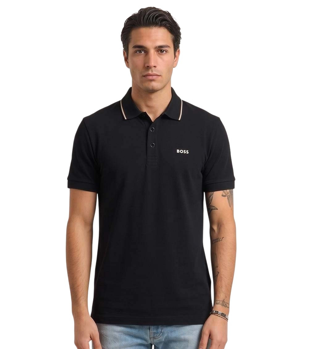 Black Shirt Collar Polos