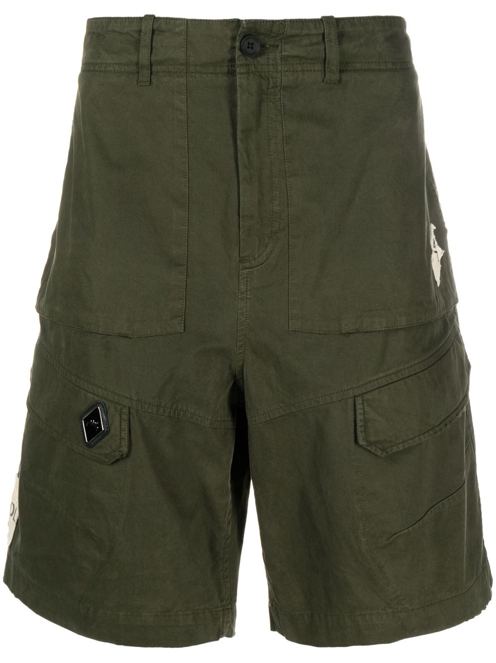 Logo-patch cargo shorts - Green