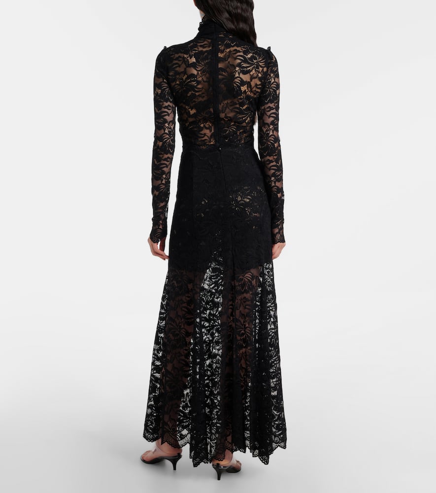 Floral lace midi skirt