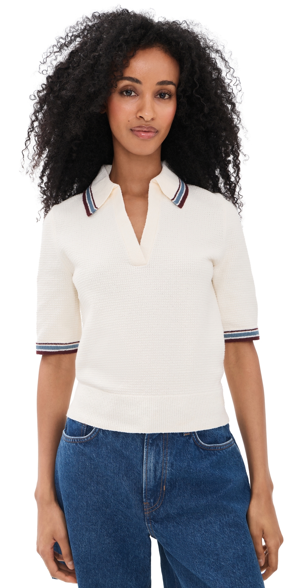 Quinelle Knit Polo Ecru