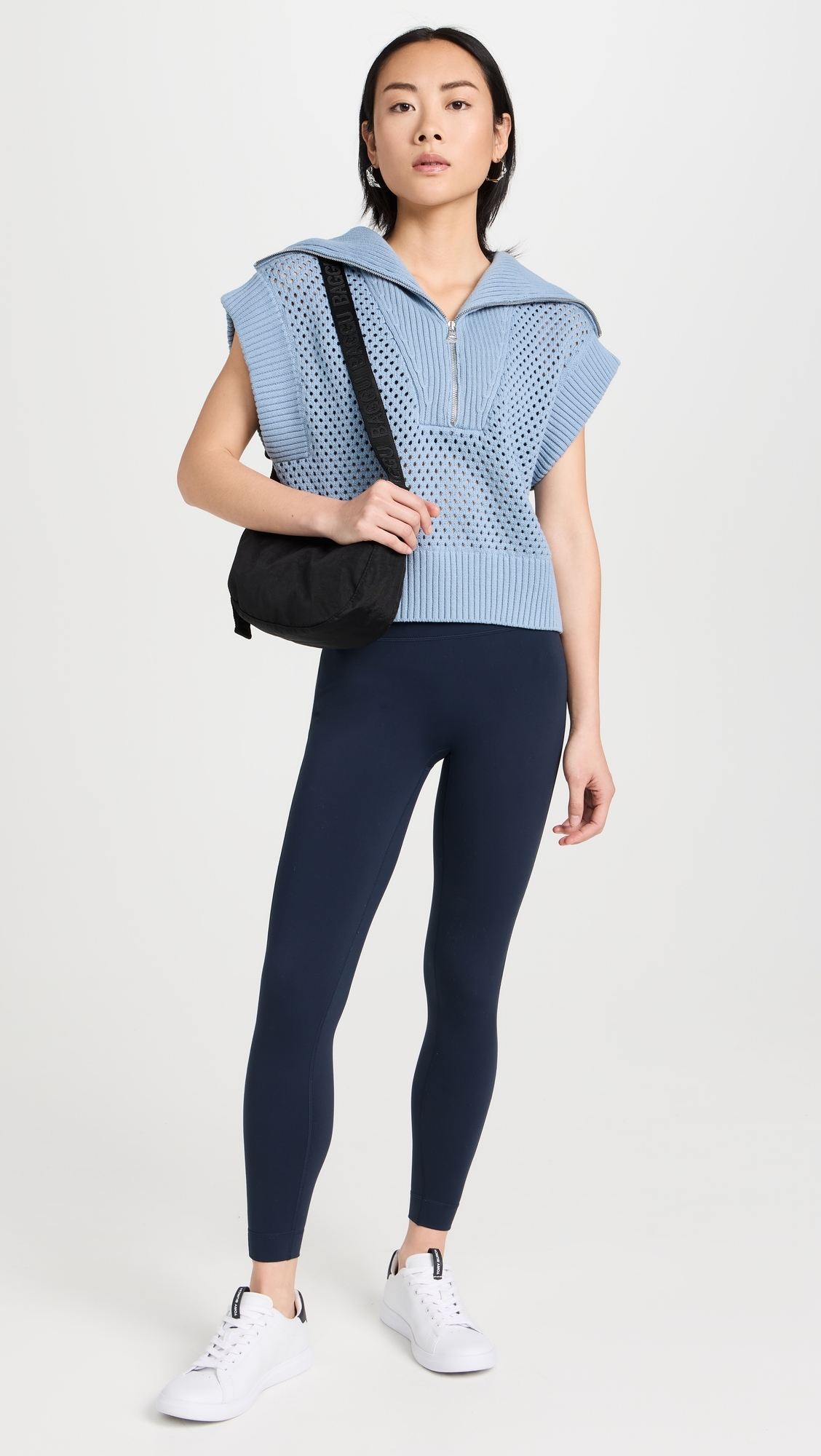 Mila Half Zip Knit Sweater Ashley Blue 