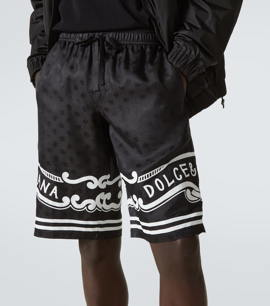 Paisley silk twill Bermuda shorts