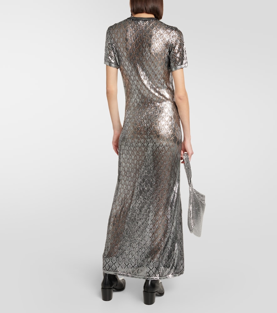 Metallic knit maxi dress