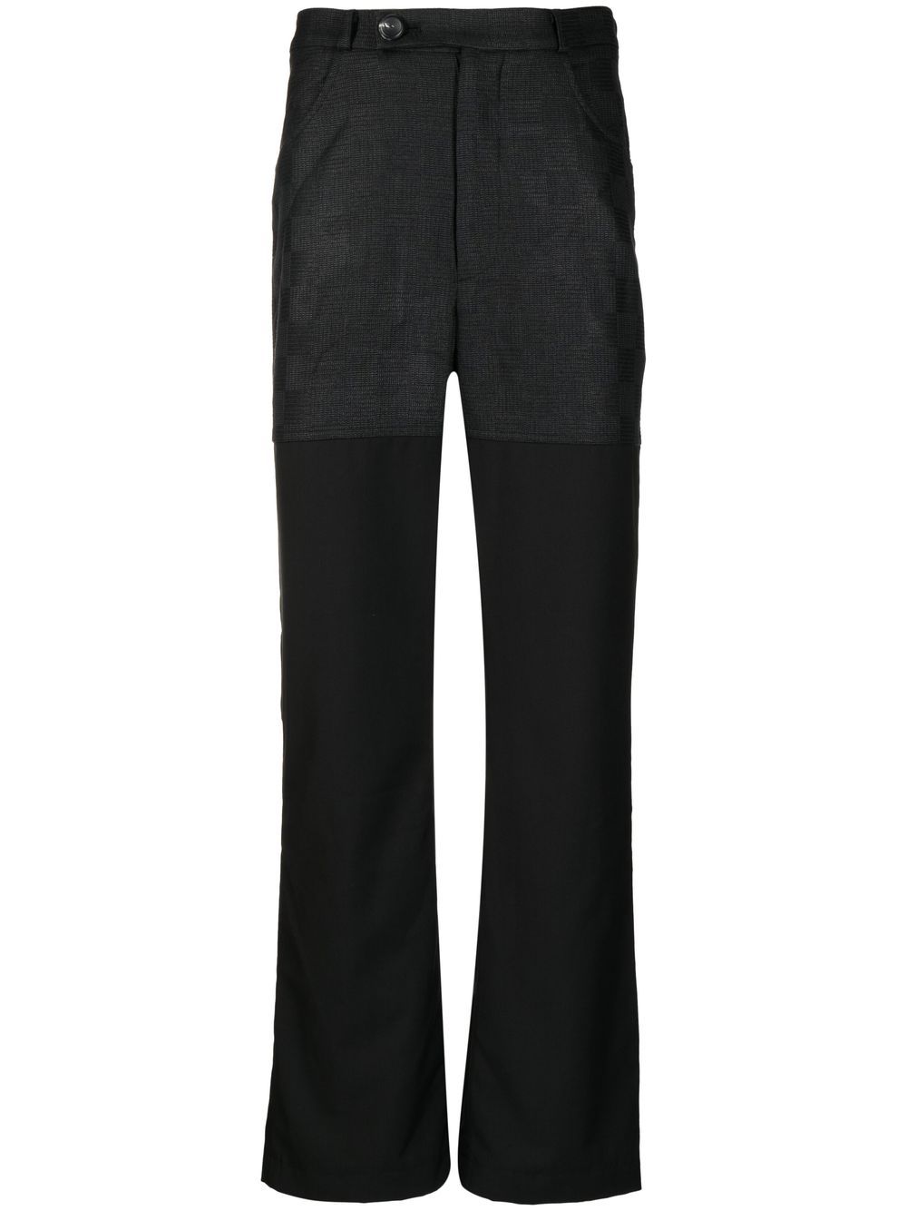 X ANOWHEREMAN check-pattern trousers - Black