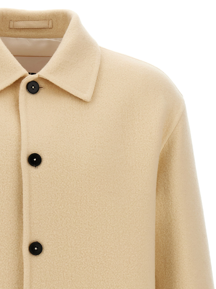 Button-up long-sleeved overshirt