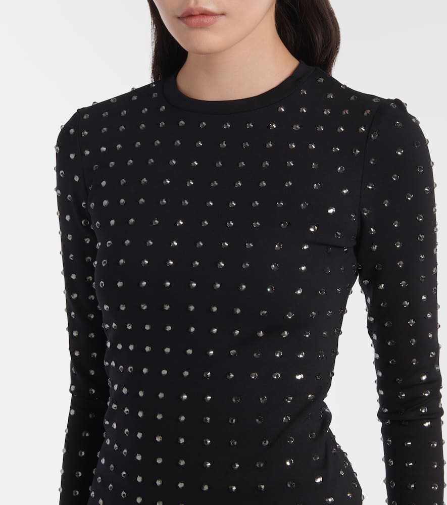 Negus crystal-embellished top