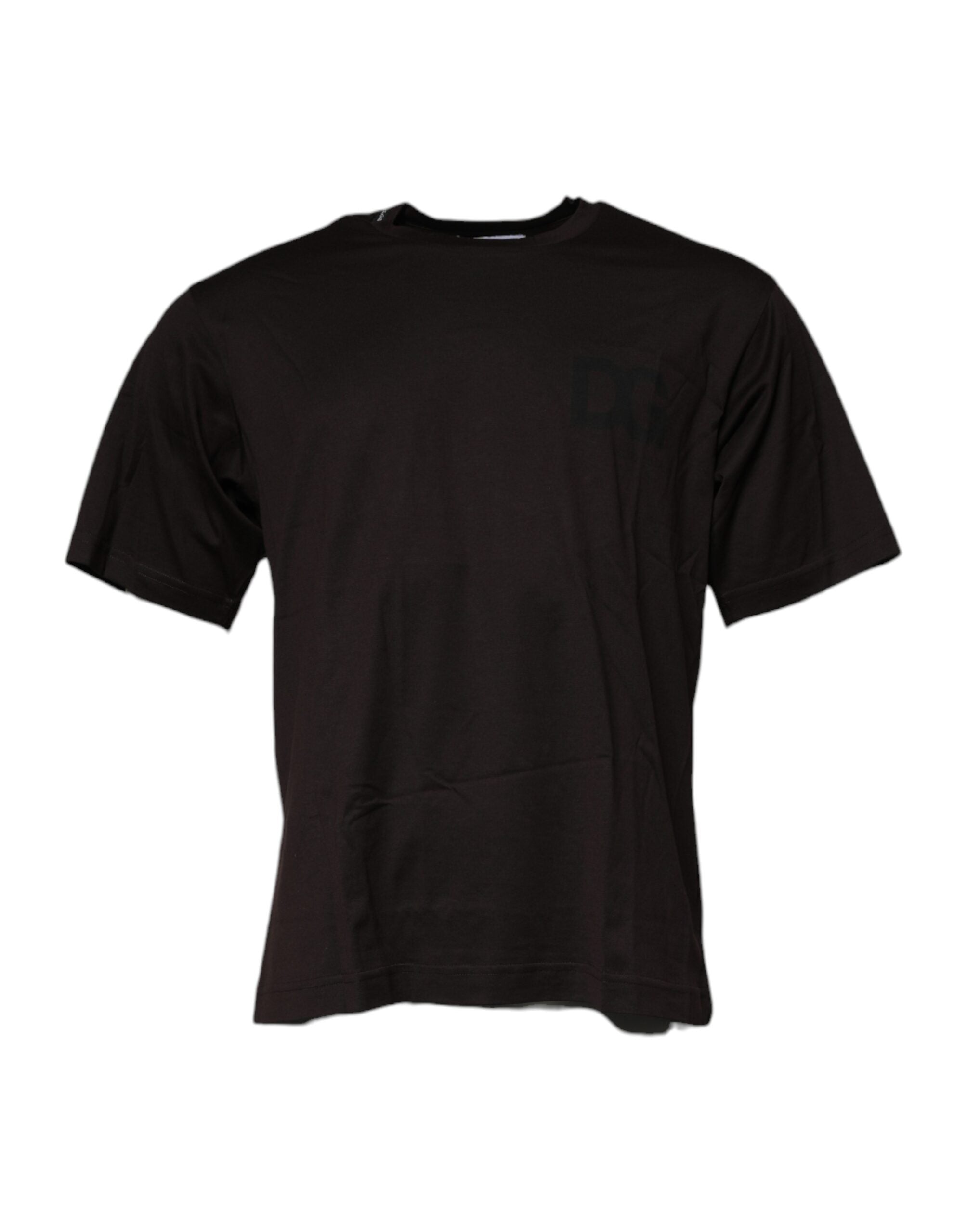 Logo Cotton Crew Neck T-Shirt — Brown