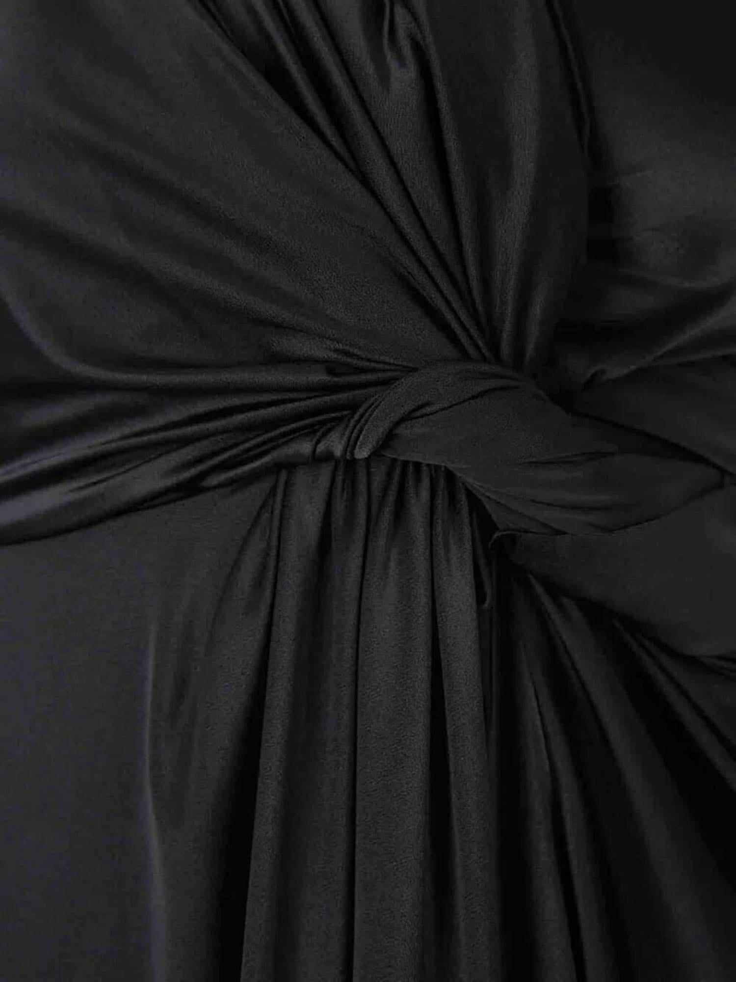 Asymmetrical Stretch Polyamide Dress — Black