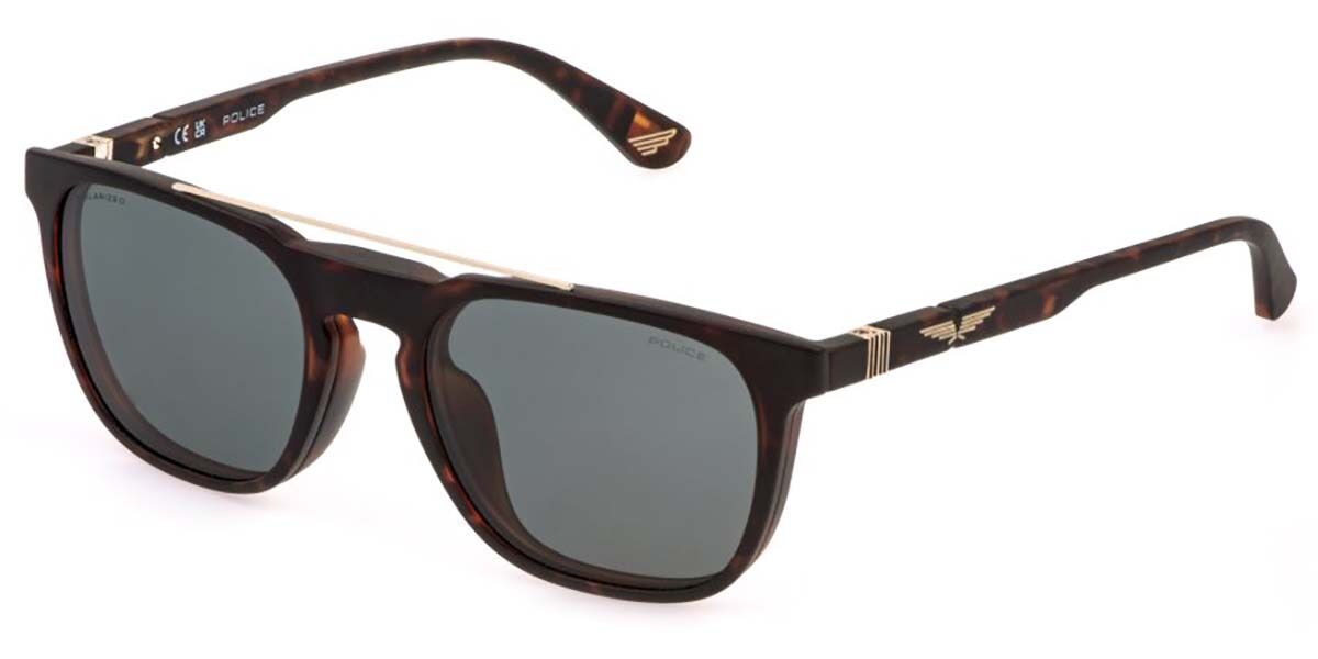 Police UPLQ67 ORIGINS LITE 33 With Clip-On 878P Men's Sunglasses Tortoiseshe