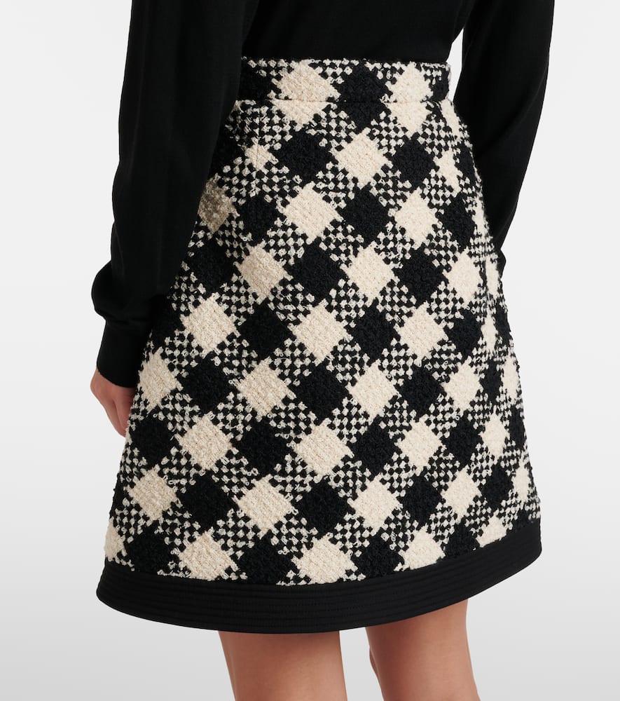 Cotton and wool-blend tweed miniskirt