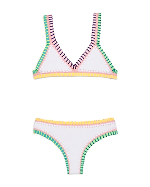 Girls' Rainbow Embroidered Two Piece Swimsuit - Little Kid, Big Kid