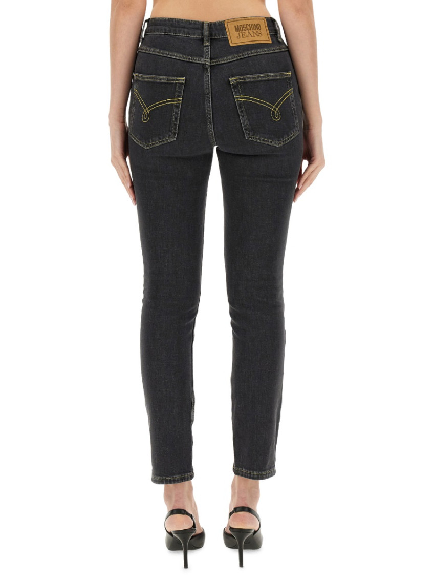 Black Skinny Mid Rise Jeans