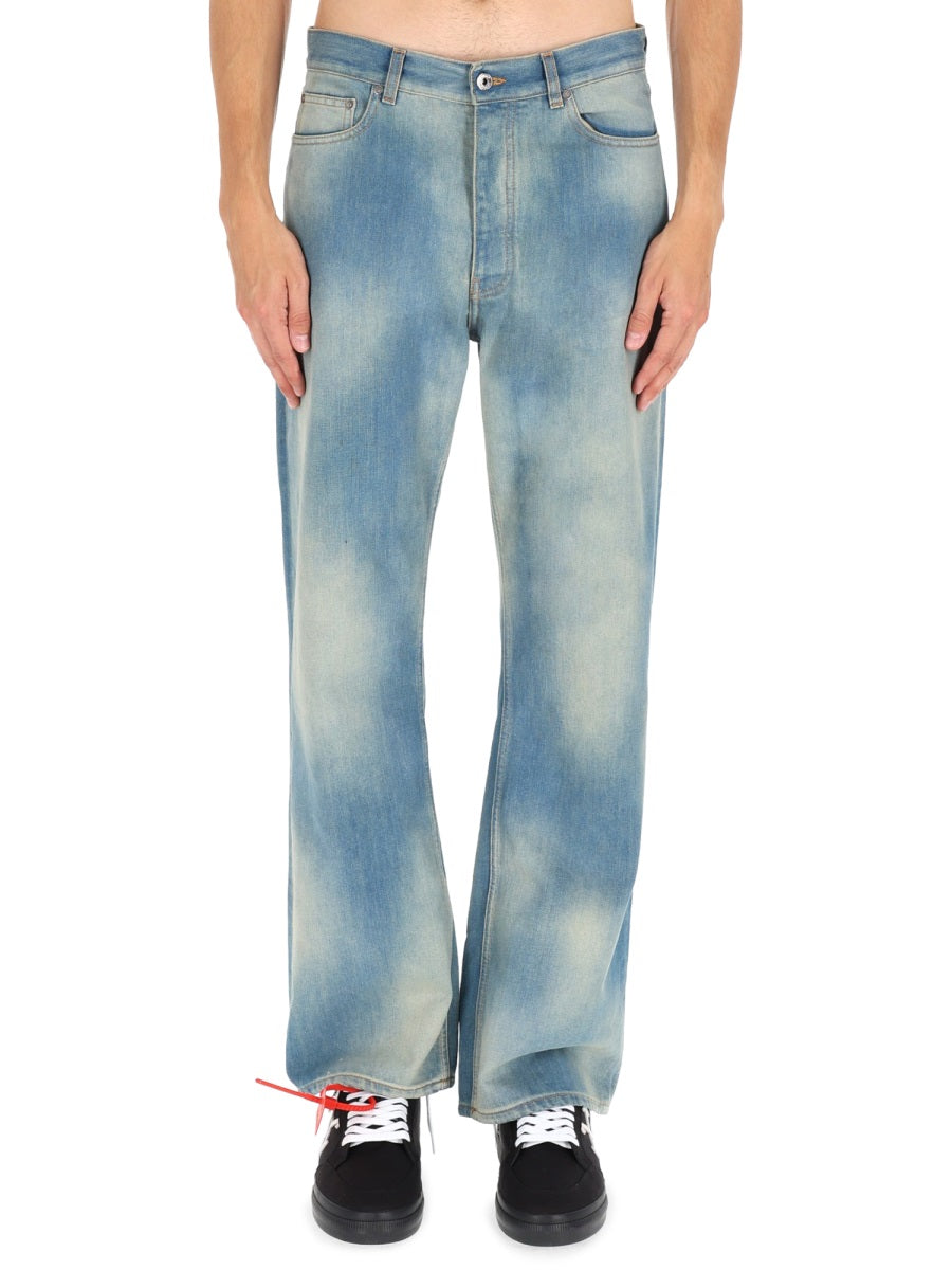 Diagonal Raw Patch 90s Skate Jeans