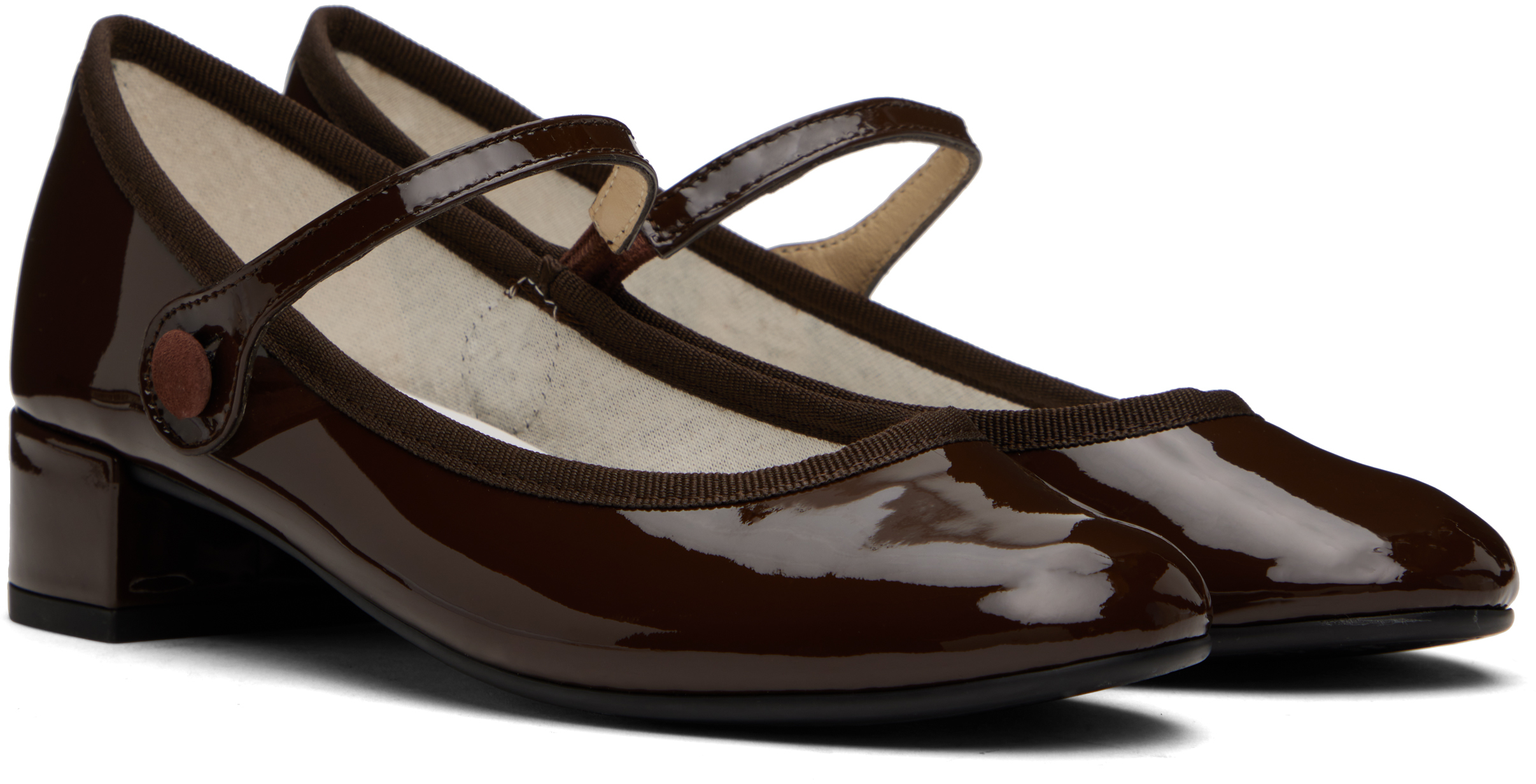 Repetto Brown Rose Mary Jane Heels