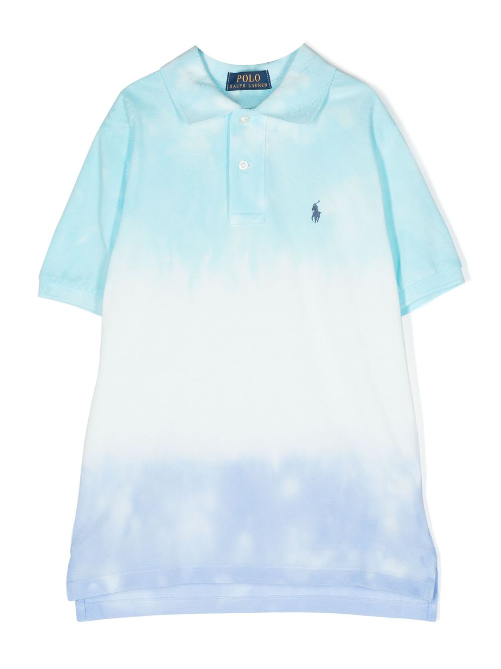 Tie-dye short-sleeve polo shirt - Blue