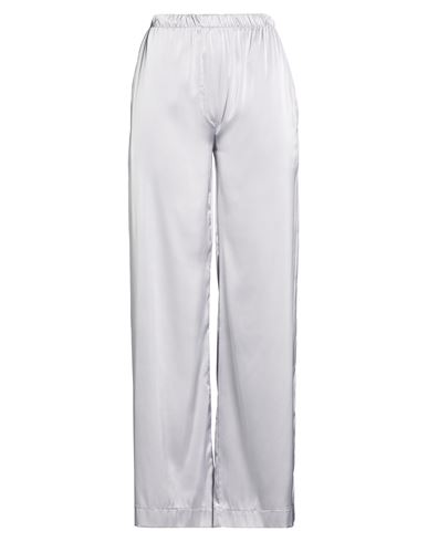 Woman Pants Silver Size L Polyester, Elastane